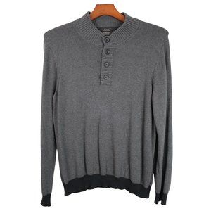 Nordstrom Men's XXL Gray Cashmere Blend Knit Henley Sweater
